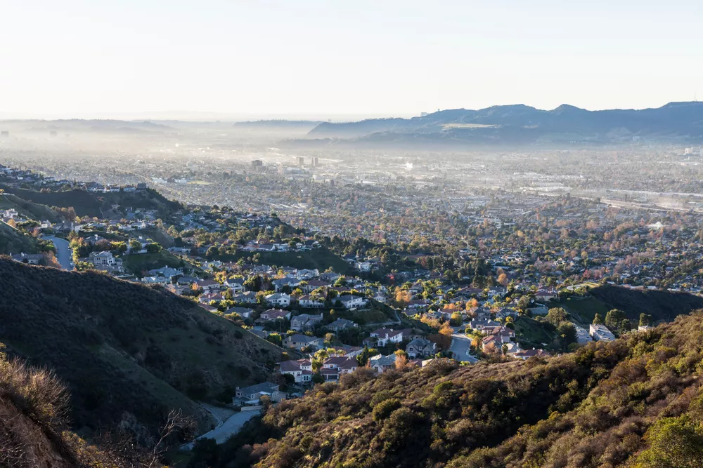 View of Los Angeles Suburbs from the Hills