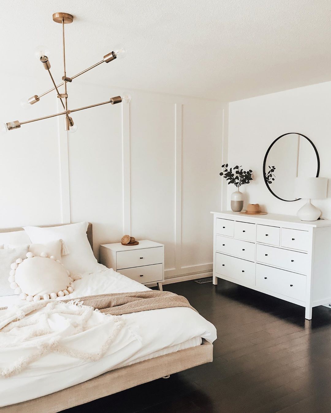 Minimalist Bedroom with Cleared Floors and Matching Furniture. Photo by Instagram user @melb_lifeandhome