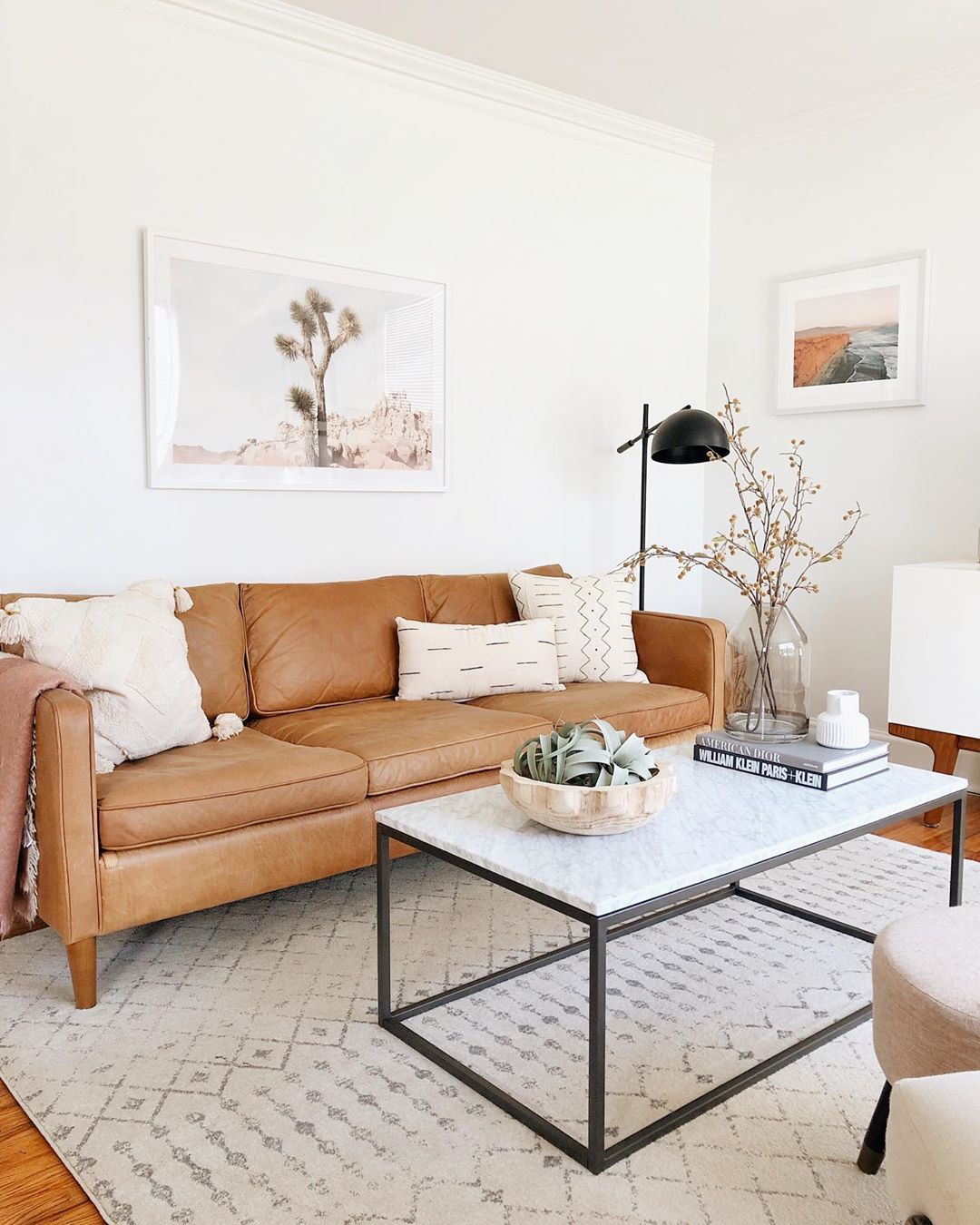 Modern & Minimalist Living Room with Geometric Furniture. Photo by Instagram user @southwestbysoutheast