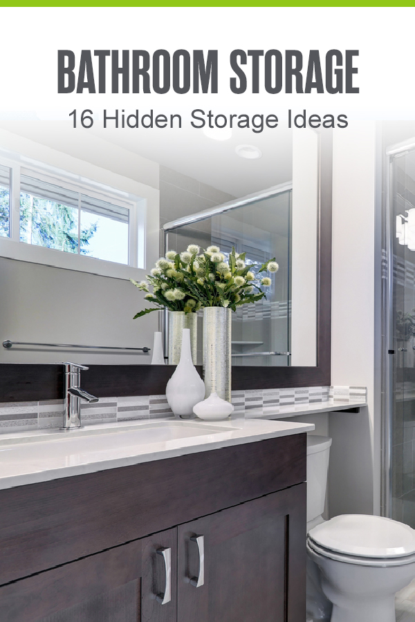 Pinterest Image: Bathroom Storage: 16 Hidden Storage Ideas