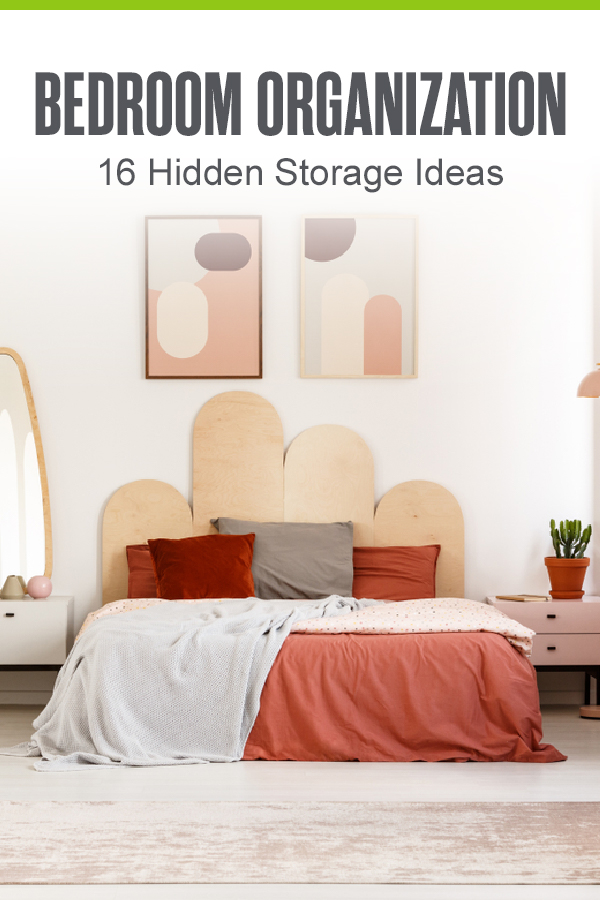 Pinterest Image: Bedroom Storage: 16 Hidden Storage Ideas