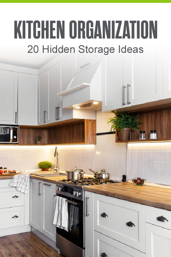 Pinterest Image: Kitchen Storage: 20 Hidden Storage Ideas