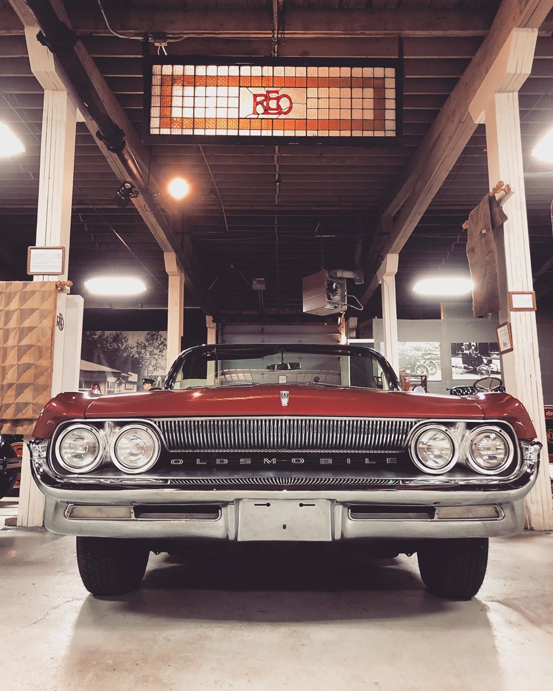 Oldsmobile Super 88 Inside of the R.E. Olds Transportation Museum. Photo by Instagram user @_justparker