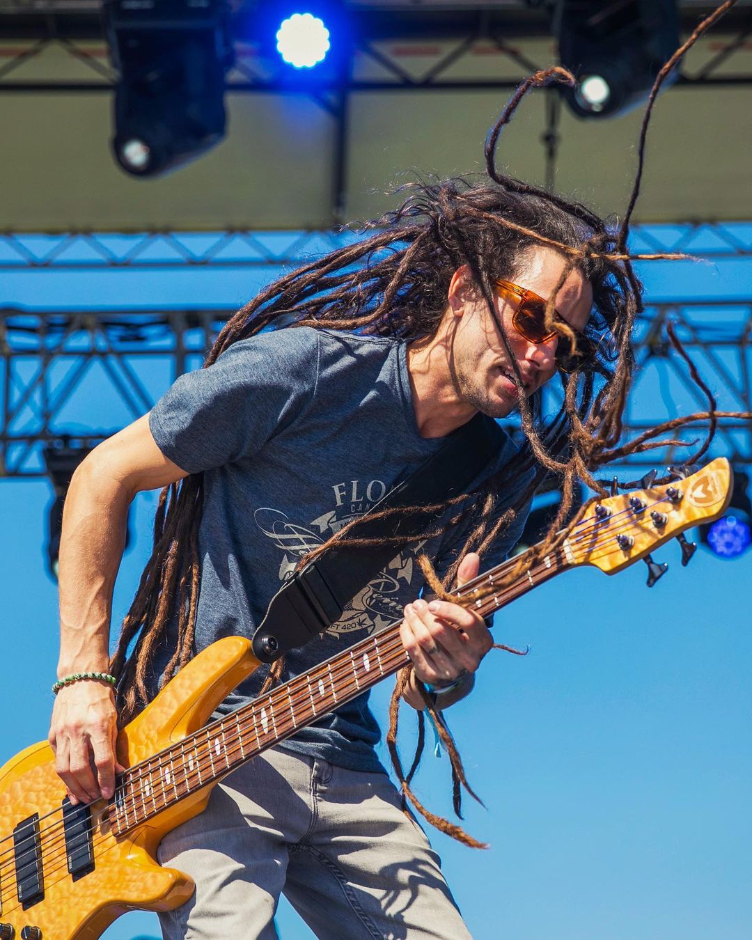 Guitar Player Performing at Florida's Reggae Rise Up. Photo by Instagram user @stpetefl