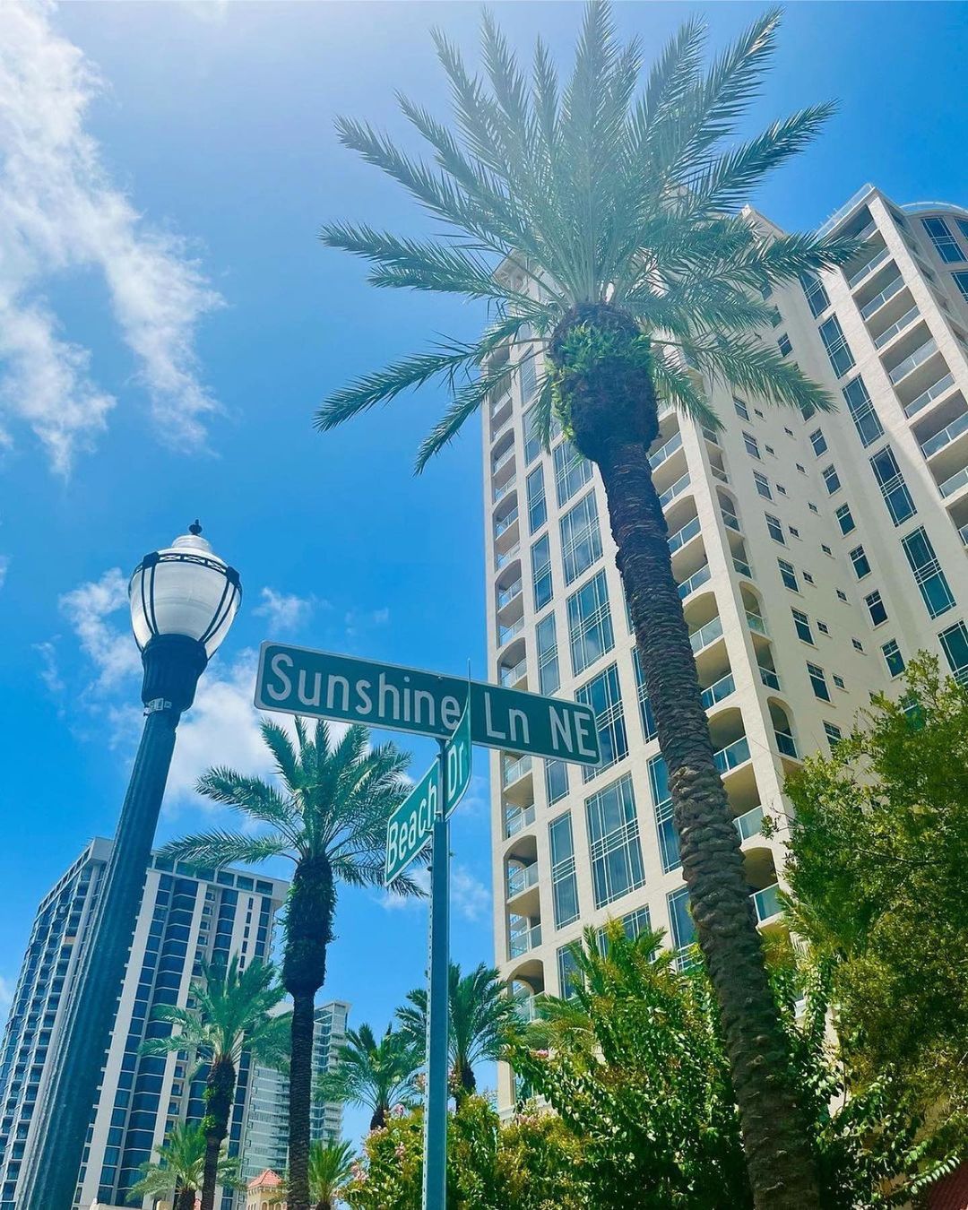 View from Below of St. Petersburg's Sunshine Lane. Photo by Instagram user @stpetechamber