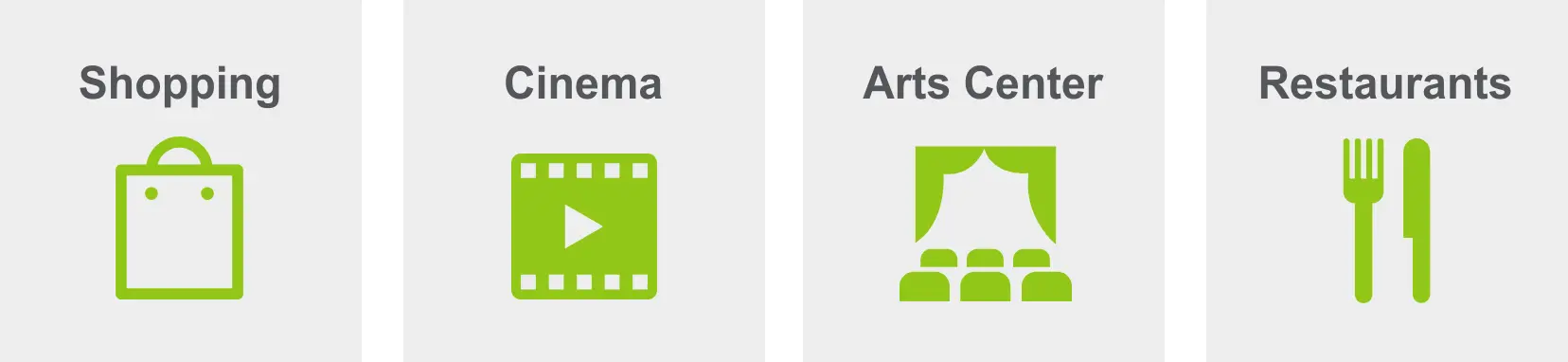 Activities in Bartlett include shopping, movies, art center, and restaurants. 