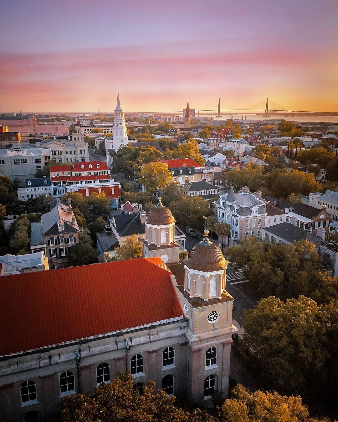 Aerial View of Downtown Charleston, SC. Photo by Instagram User @mikehabat