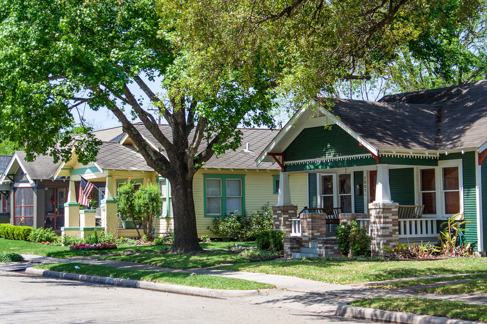 Row of Houses in Houston, TX, Neighborhood