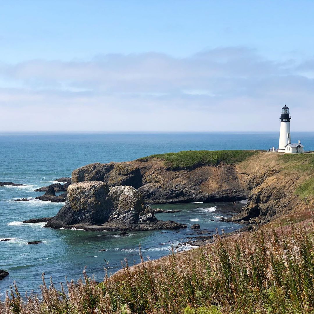 Lighthouse on the Oregon Coast in Newport, OR. Photo by Instagram user @brocksmi84
