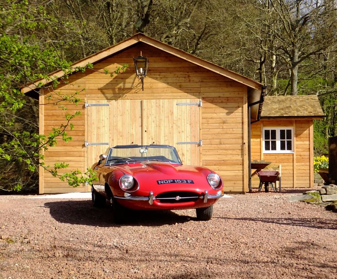 Classic Car Sitting Outside of a Dedicated Car Shed. Photo by Instagram user @bswtimber