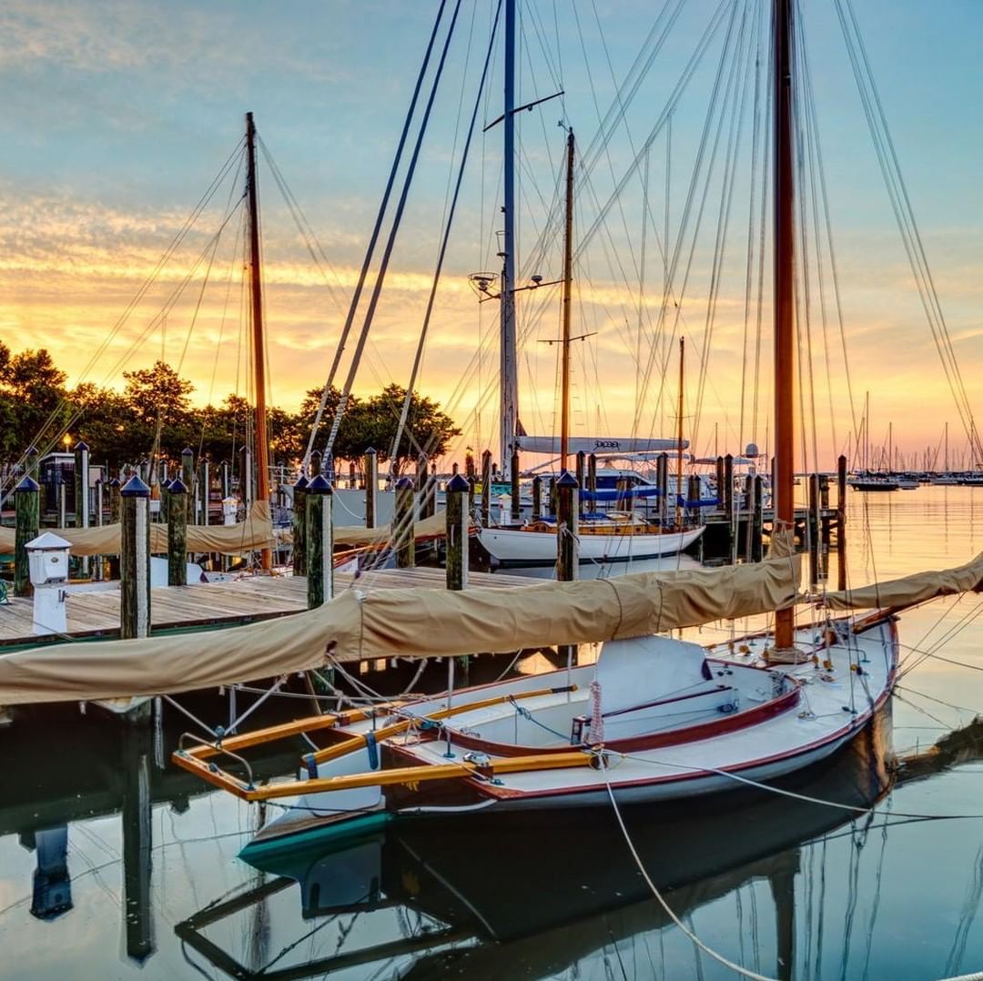 Boats Parked at a Local Dock in Annapolis, MD. Photo by Instagram user @visitannapolis