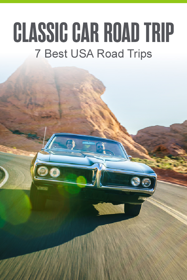 Pinterest Graphic: Classic Car Road Trip: 7 Best USA Road Trips