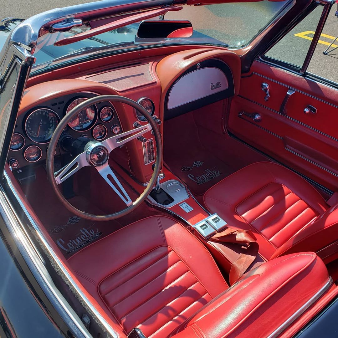 Classic Red Interior in Corvette. Photo by Instagram User @tom1980ny