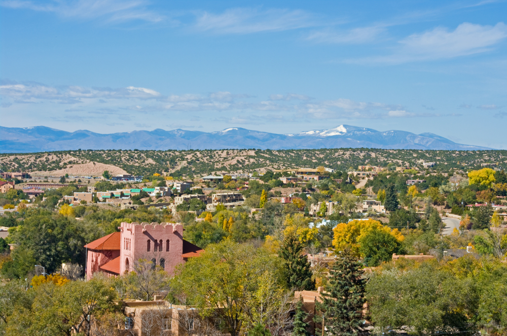 Wide view of Santa Fe, NM