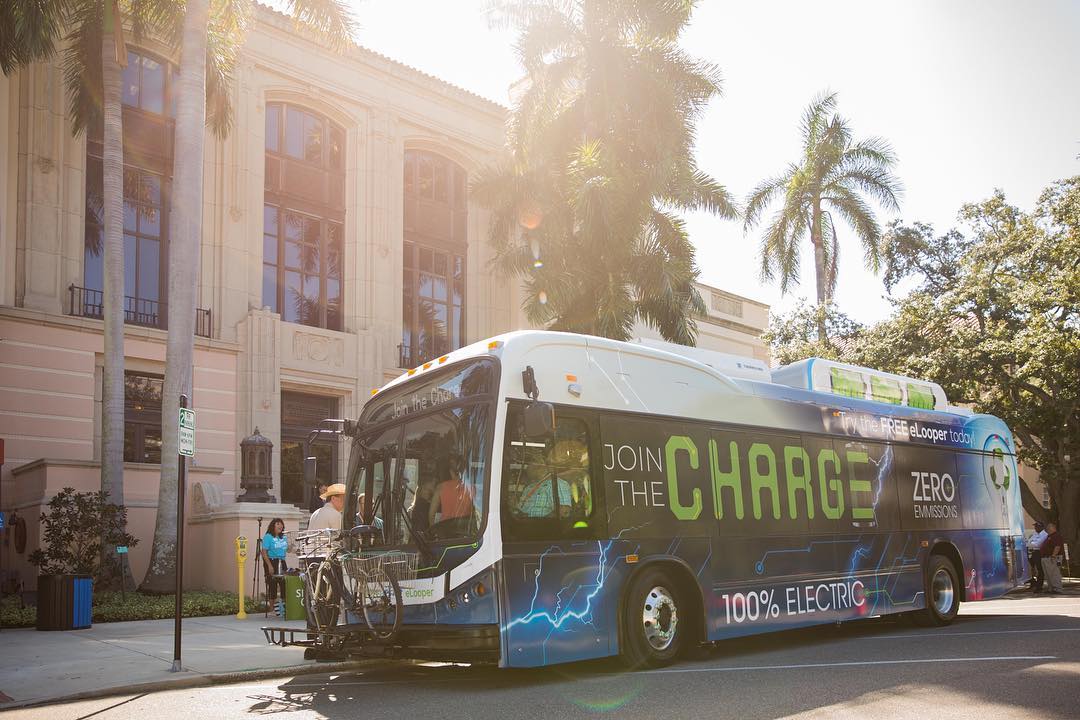 St. Petersburg's First All-Electric Bus, the E-Looper. Photo by Instagram user @stpetefl