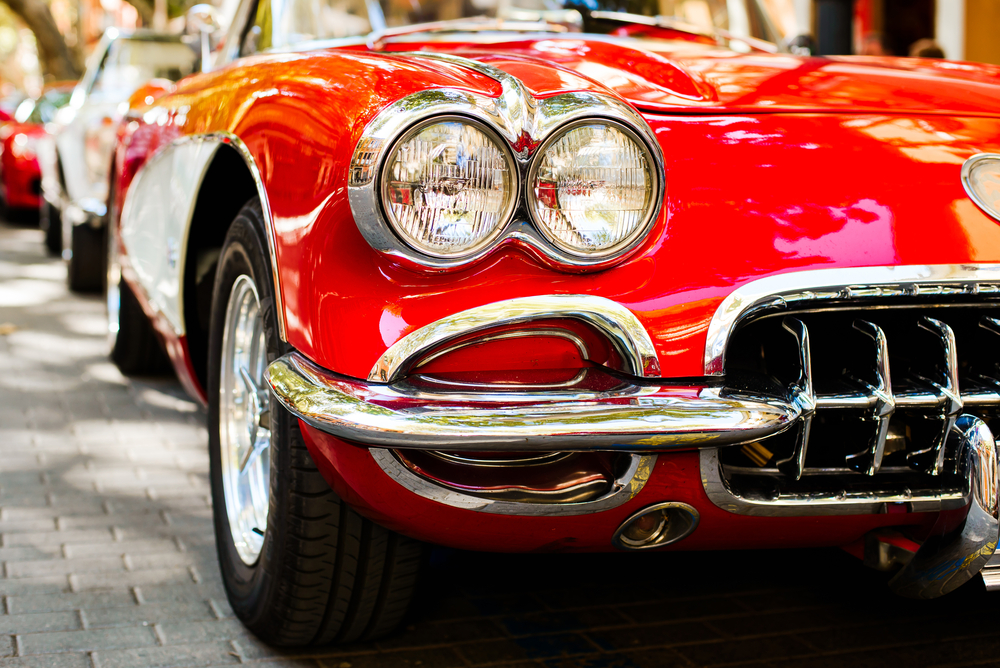 Classic Red Car Parked on the Street