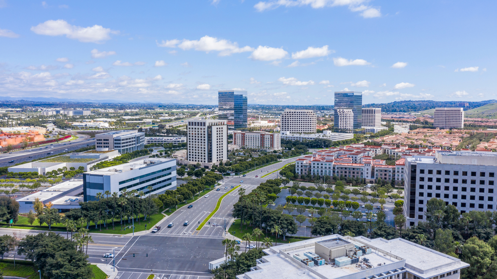 Aerial View of Downtown Irvine Skyline