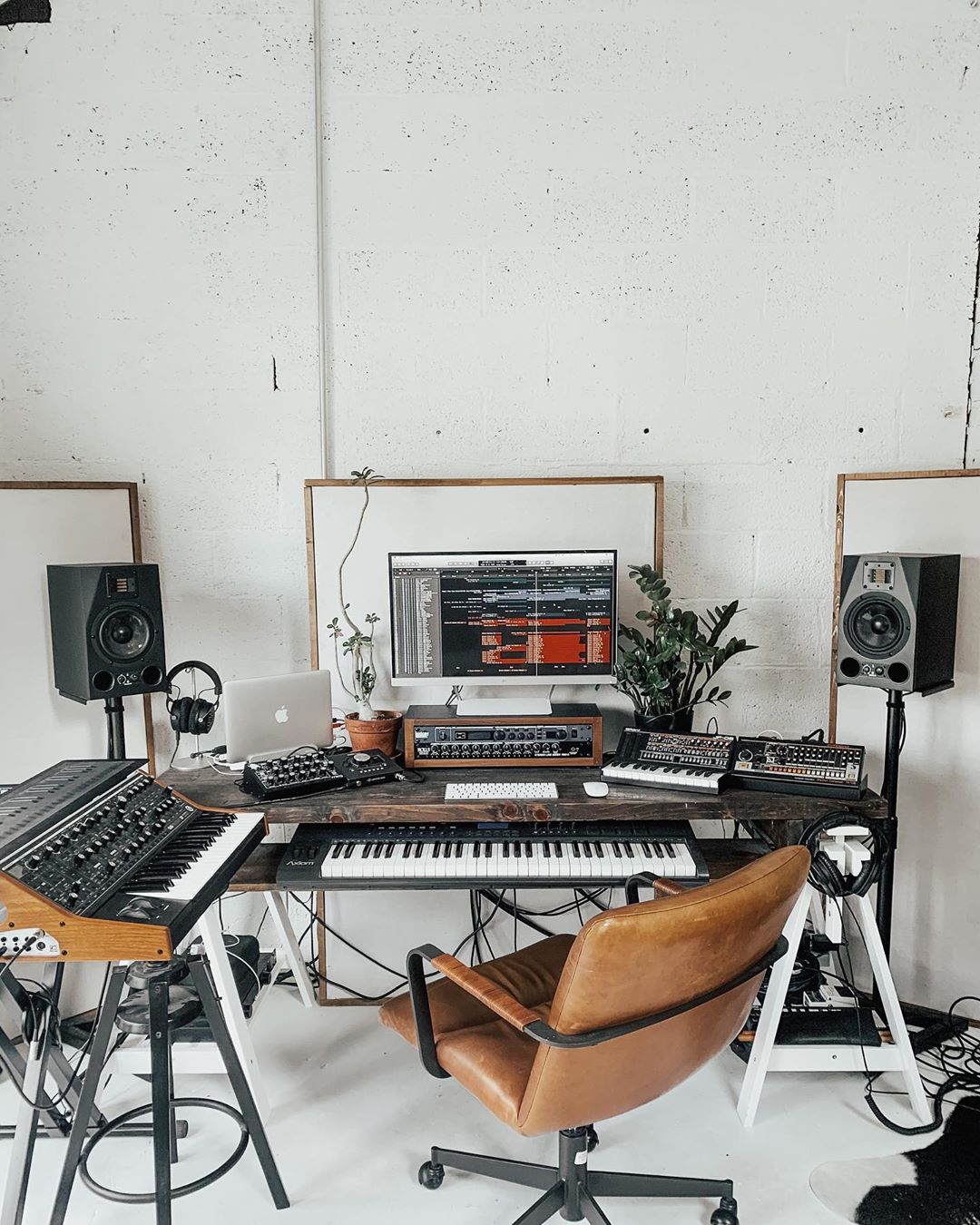 At Home Music Studio Space with Keyboards and Soundproofing. Photo by Instagram user @austinwcannon