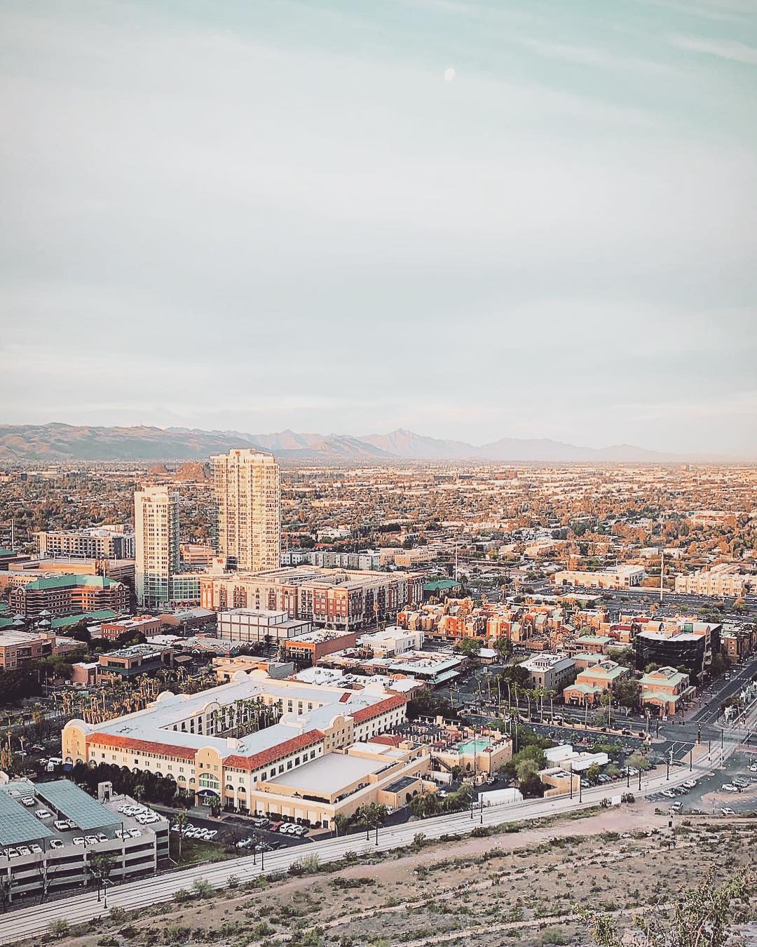 Aerial View of Downtown Tempe, AZ. Photo by Instagram user @rachmcmahon
