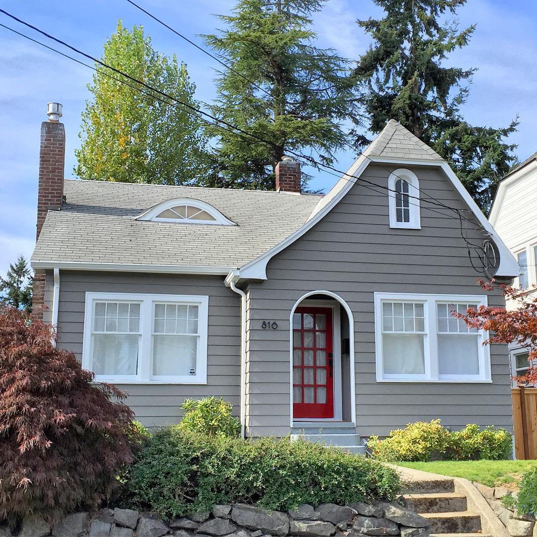 Gray Tudor Style Home in Central Tacoma. Photo by Instagram user @tacomajones