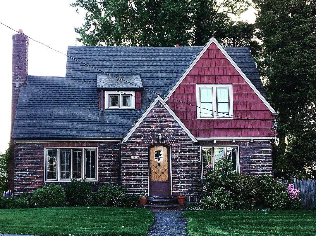 Tudor Style Brick Home in Eastside-Enact in Tacoma. Photo by Instagram user @mhgolightly