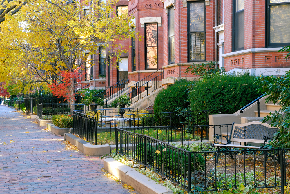 Sidewalk Photo of a Residential Street in Boston, MA