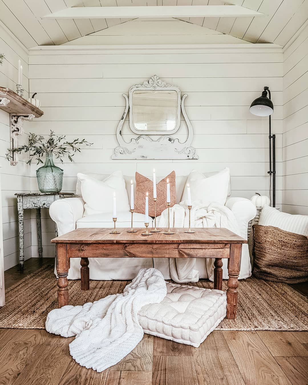 Rustic Looking She Shed with Shiplap On All Walls. Photo by Instagram user @our_forever_farmhouse