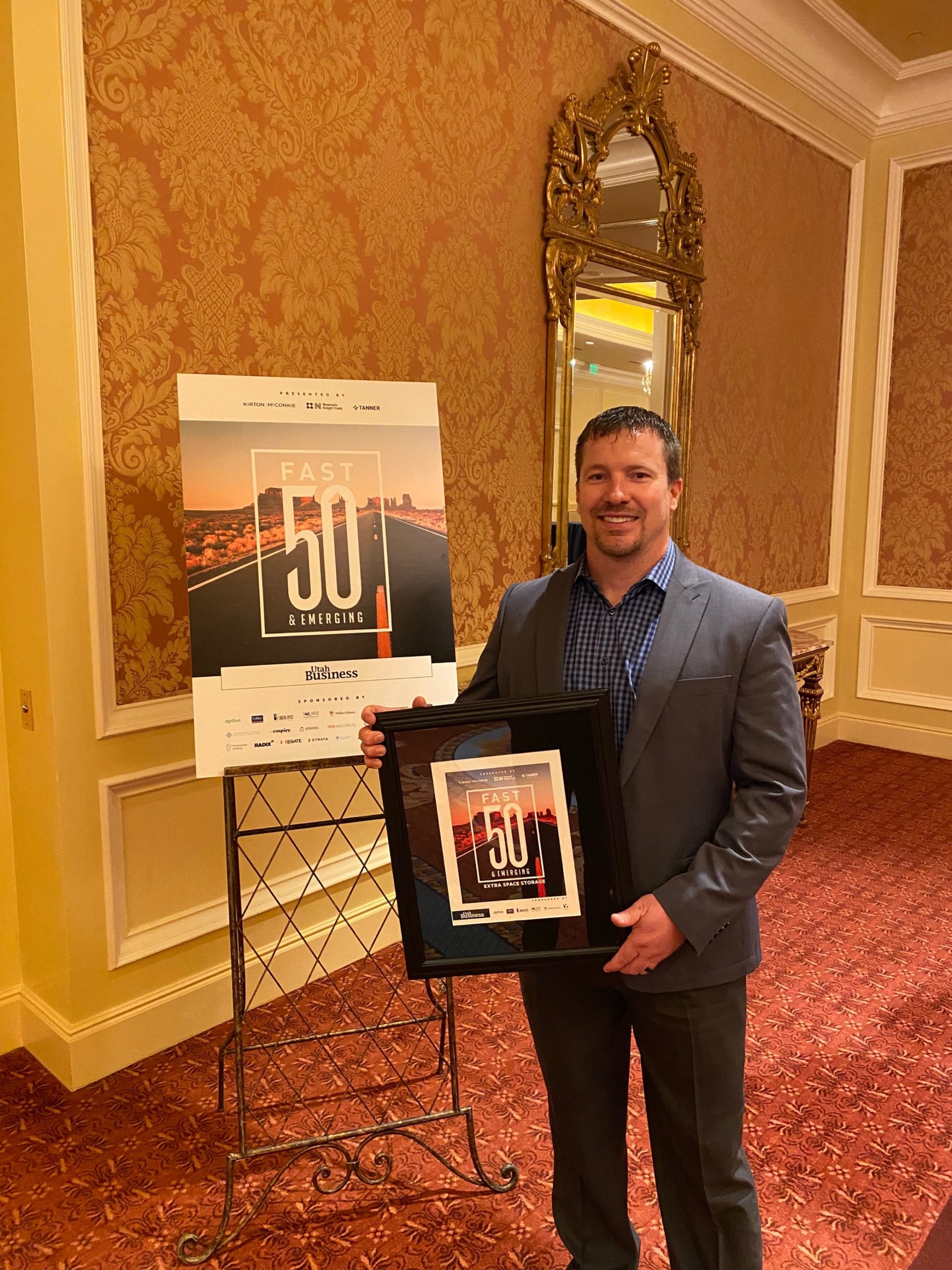 Extra Space Storage's COO, Matt Herrington, Accepting the 2020 Utah Fast 50 Award