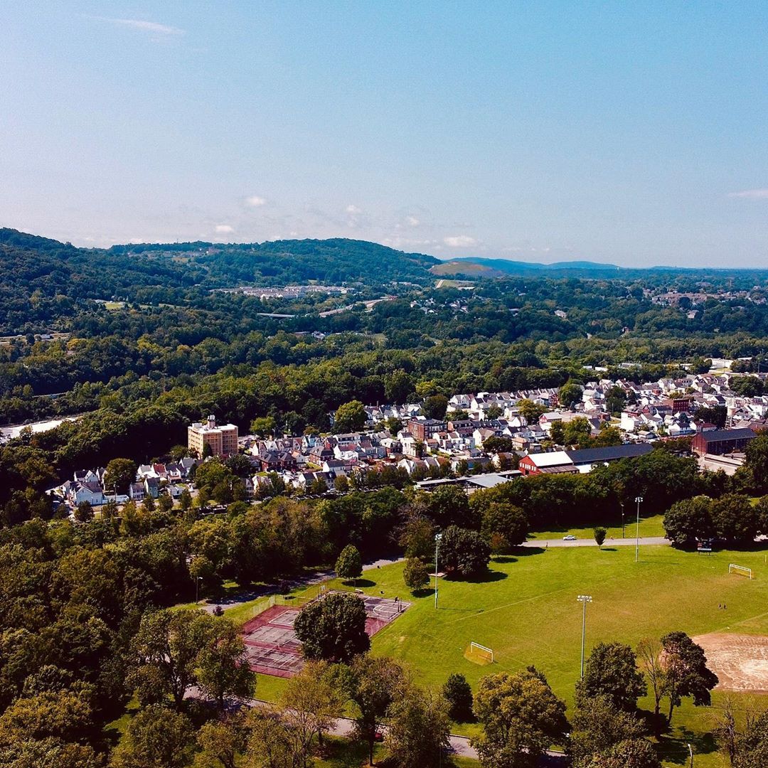 Drone Photo of Phillipsburg, NJ During the Day. Photo by Instagram user @drowsydrone