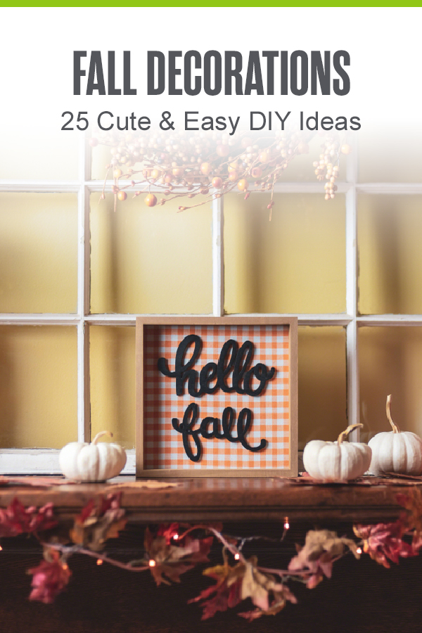 Pinterest Graphic: Fall Decorations: 25 Cute & Easy DIY Ideas