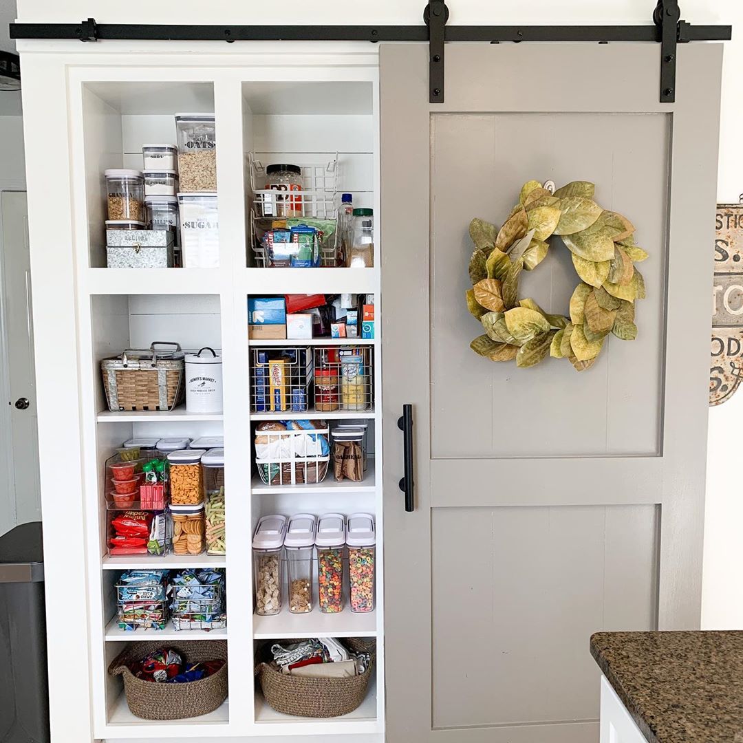 Sliding Barn Pantry Door. Photo by Instagram user @crystal_tara