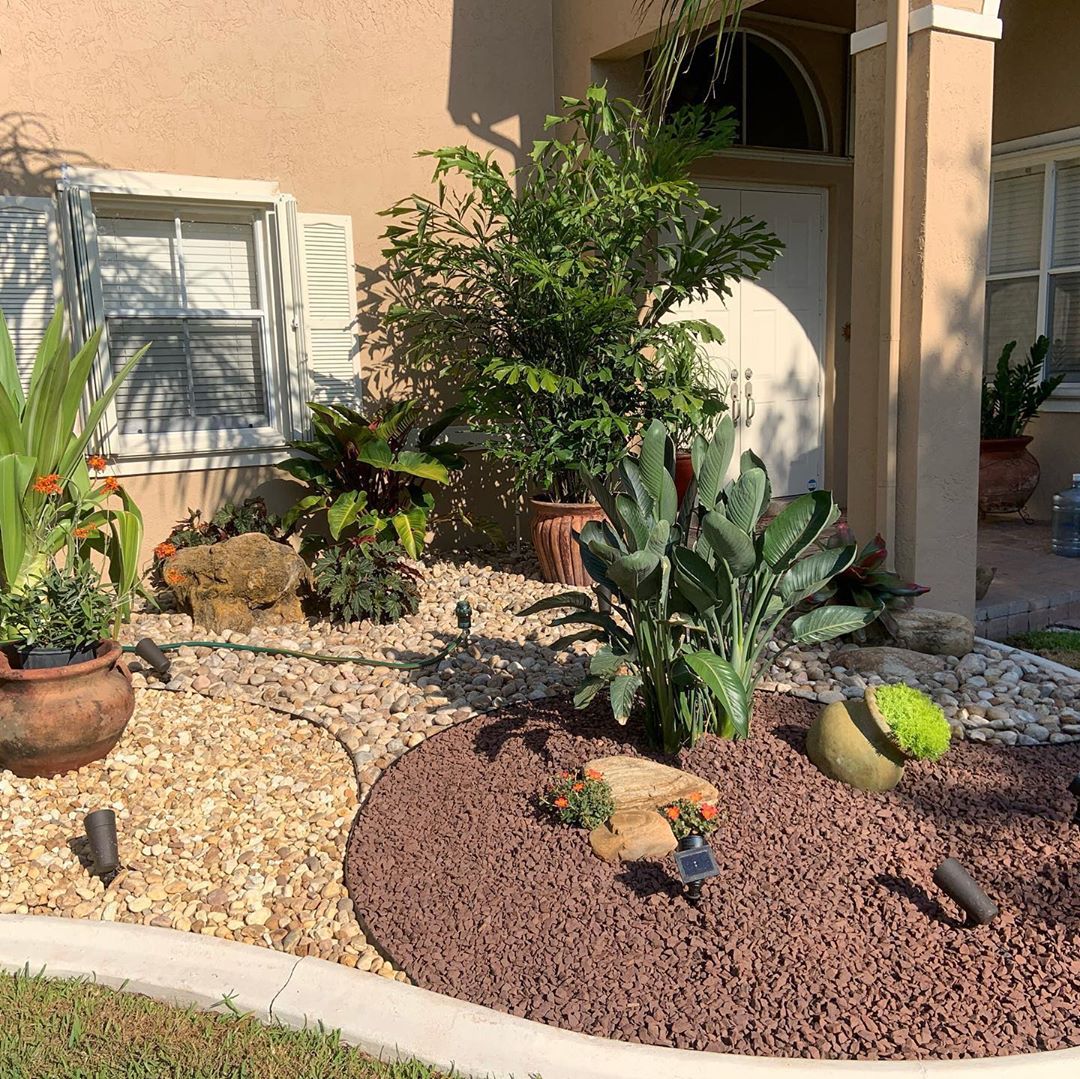 Rock Garden Set Up in Front Yard. Photo by Instagram user @pisces2_21