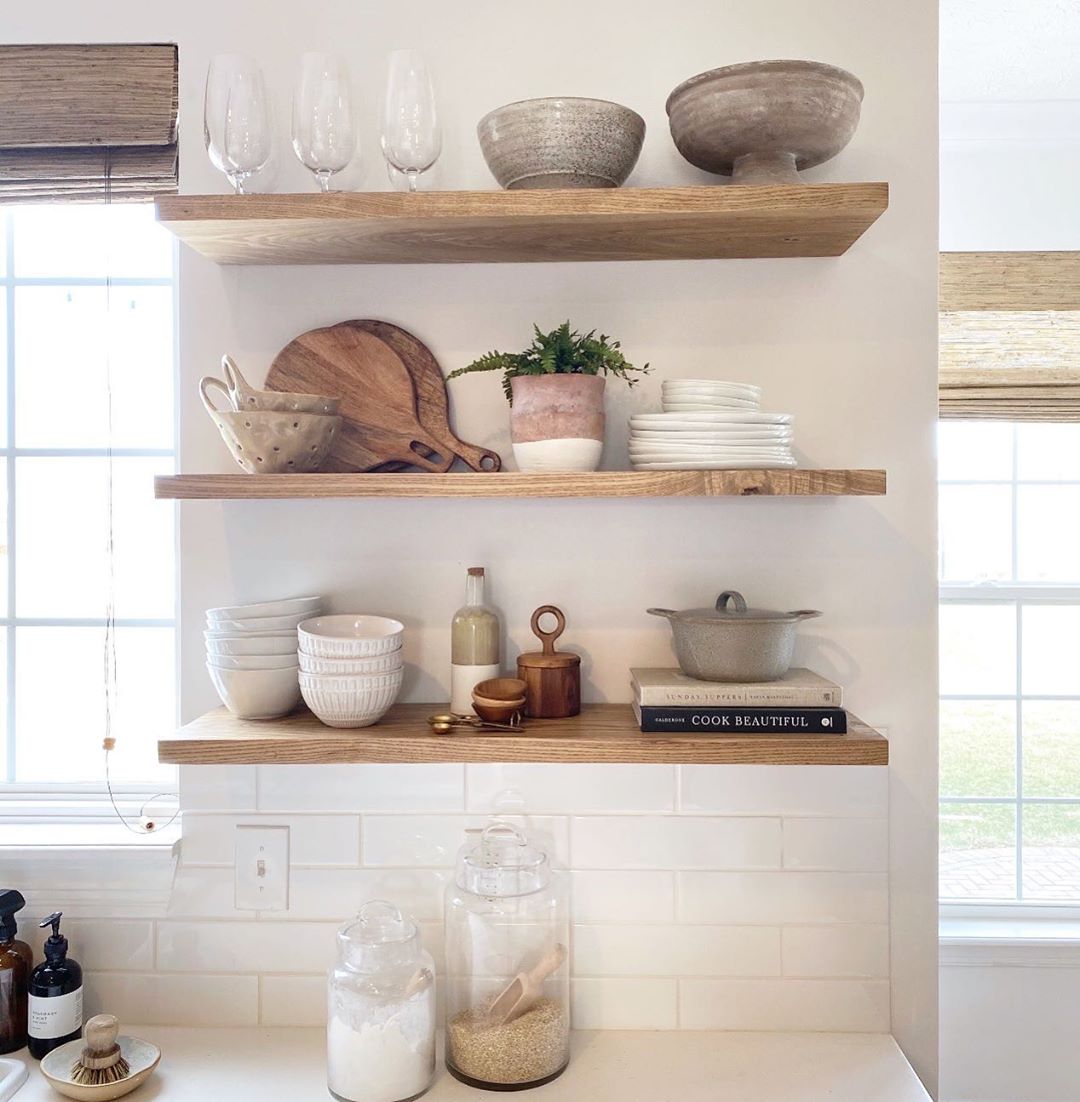 Open Shelving in the Kitchen. Photo by Instagram user @theeveryhome
