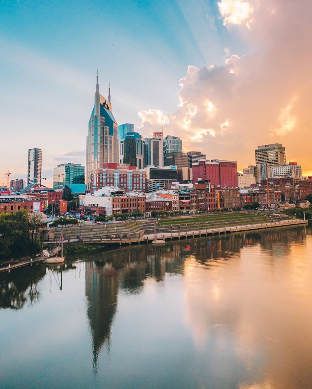 View of Downtown Nashville, TN. Photo by Instagram user @jakesvisuals