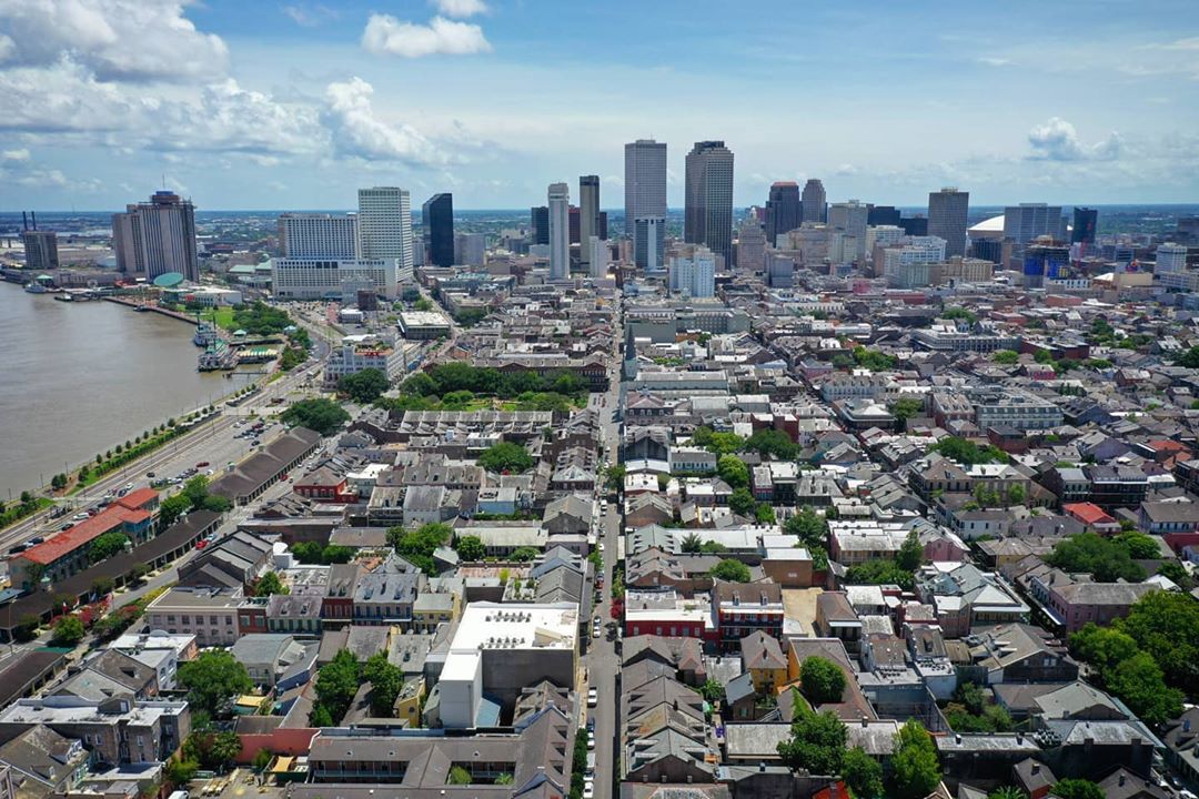 Aerial View of Downtown New Orleans, LA. Photo by Instagram user @nowyourcity