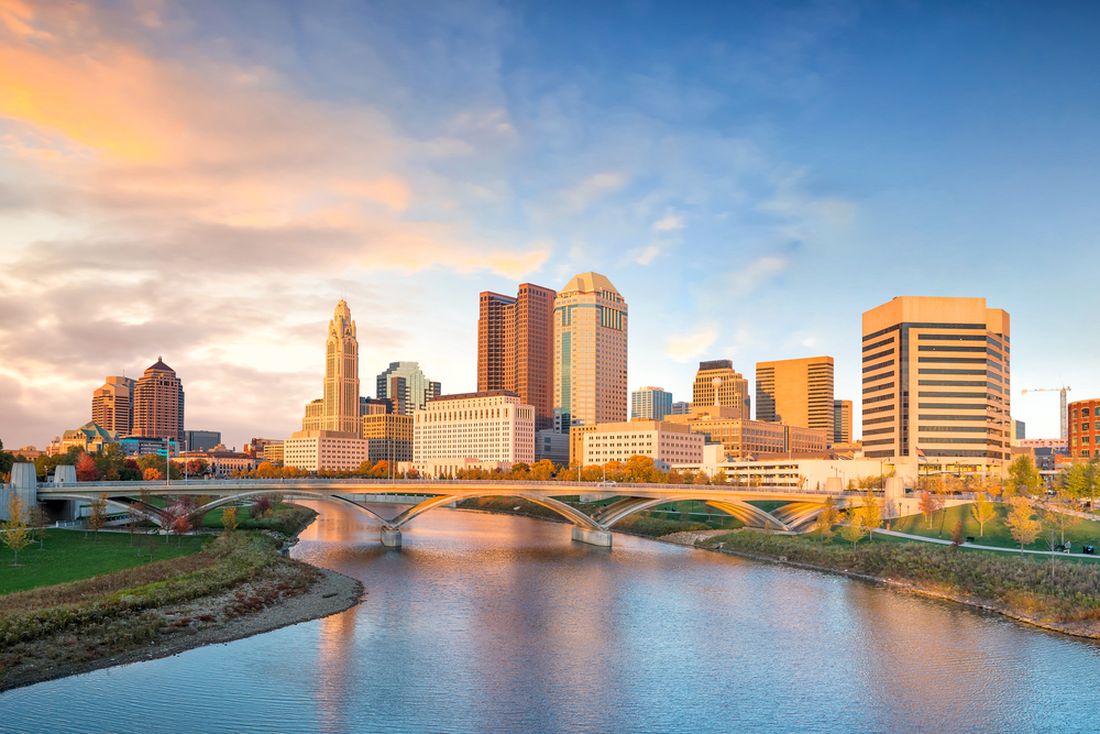 Downtown Columbus, OH Skyline at Dusk