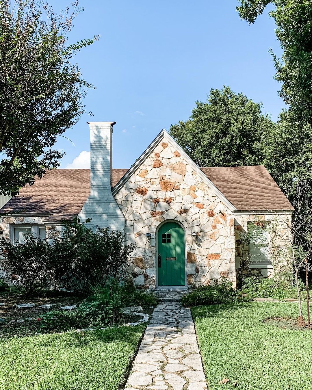 Stone Cottage Style Home in Old West Austin, Austin. Photo by Instagram user @amywhited