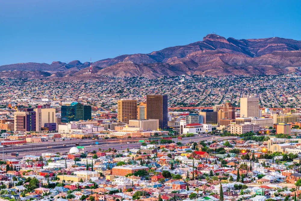 Aerial View of City Skyline in Southwestern United States
