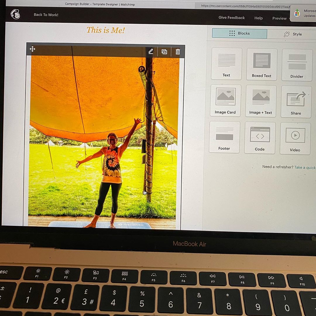 Setting Up an Email Using Mailchimp. Photo by Instagram user @harrietbushmindandbody