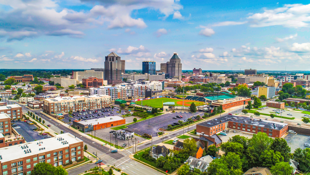 Aerial View of Downtown Greensboro on a Nice Day