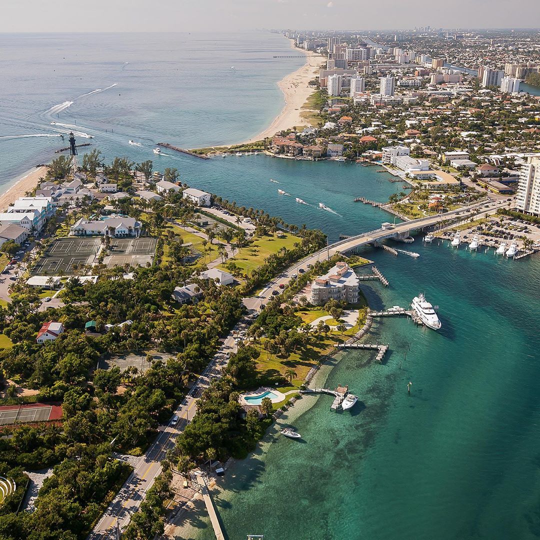 Aerial Photo of the Hillsboro Inlet in Pompano Beach. Photo by Instagram user @ryan.the.realtor