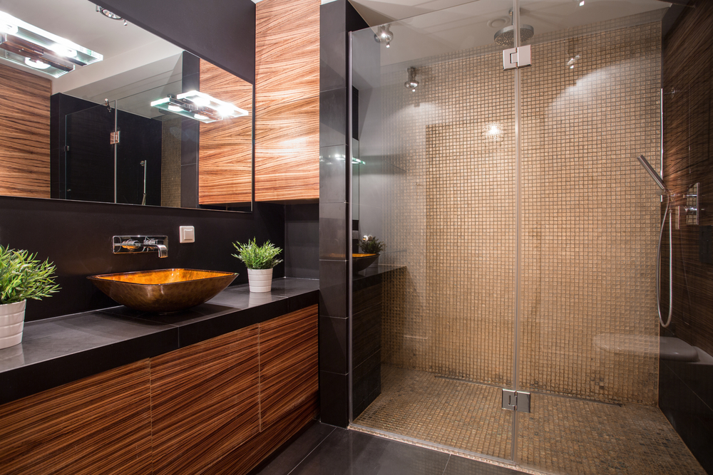 Modern home bathroom with green upgrades