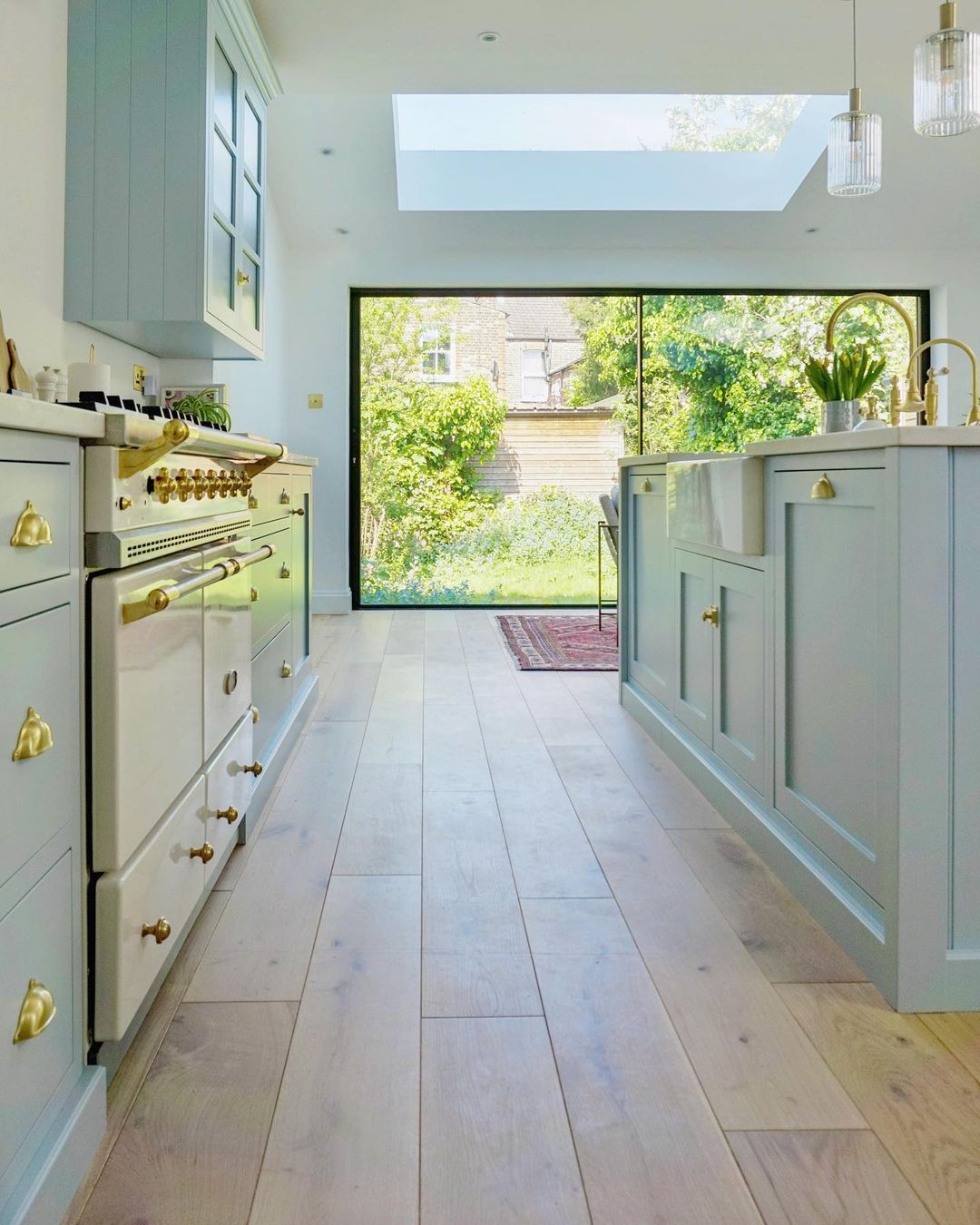 Spacious Kitchen with New Oak Floor Boards. Photo by Instagram user @thelondonhomefix