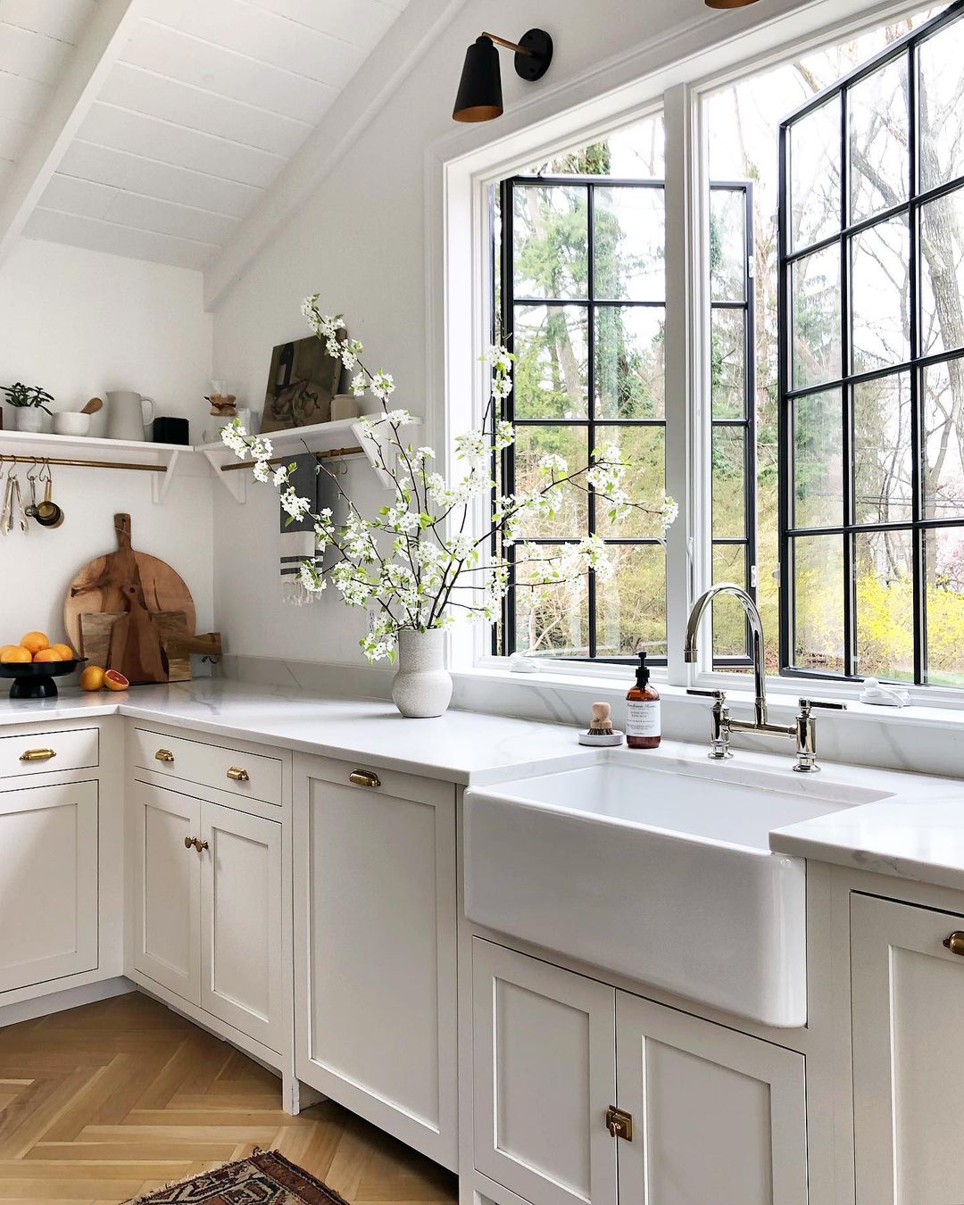 Updated Farmhouse Style Kitchen with New Energy Efficient Windows. Photo by Instagram user @simpleofferings