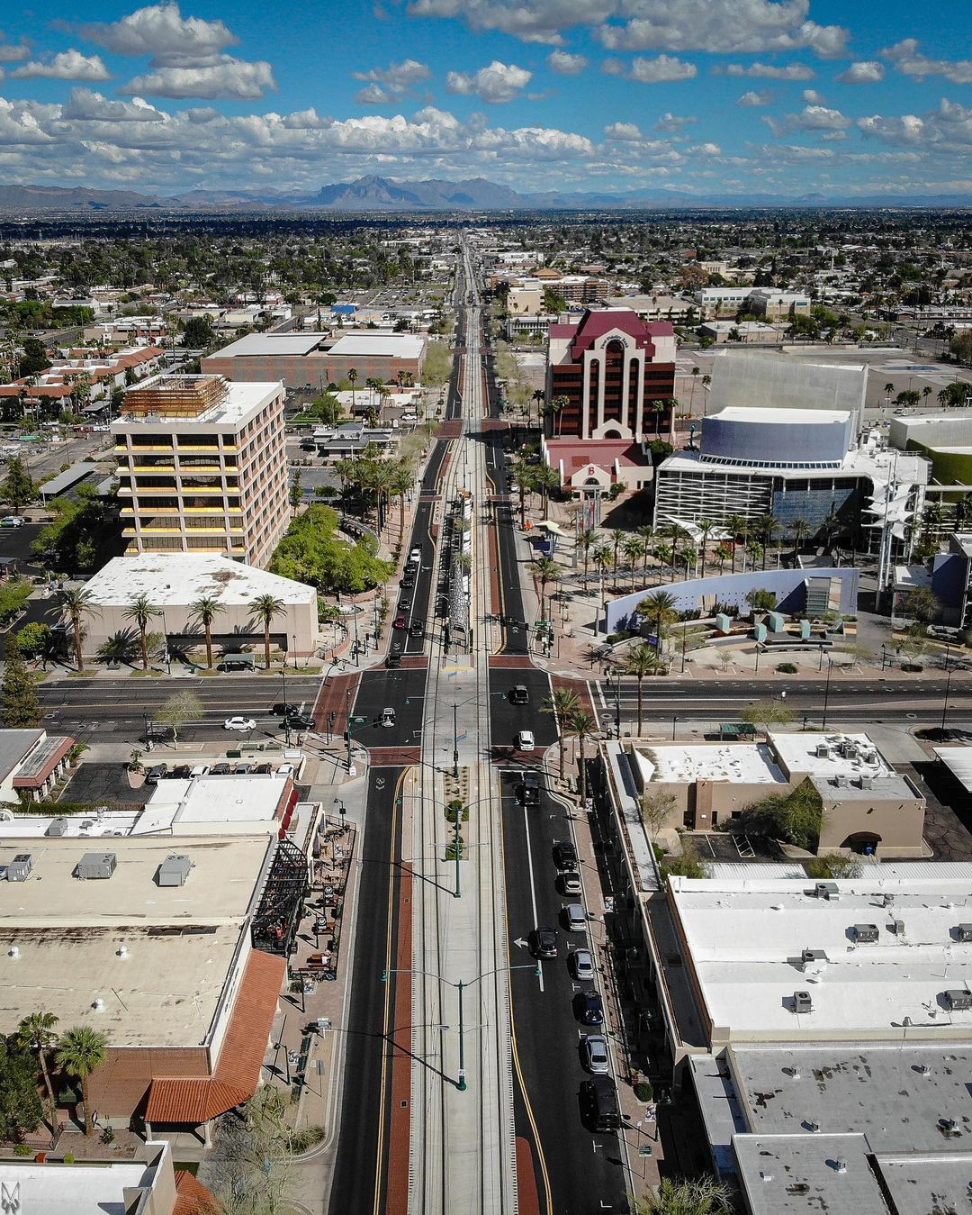 Drone Photo of Downtown Mesa. Photo by Instagram user @m44photography