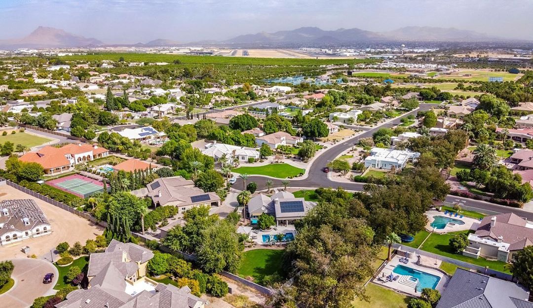 Drone Photo of a Residential Area in Mesa. Photo by Instagram user @nickgiles_realtor