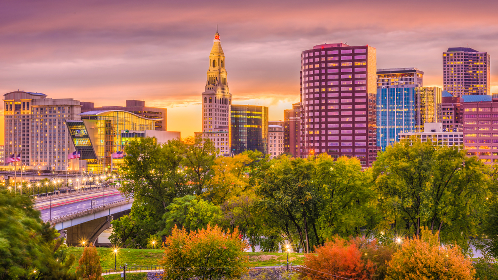 Downtown Skyline of Connecticut City