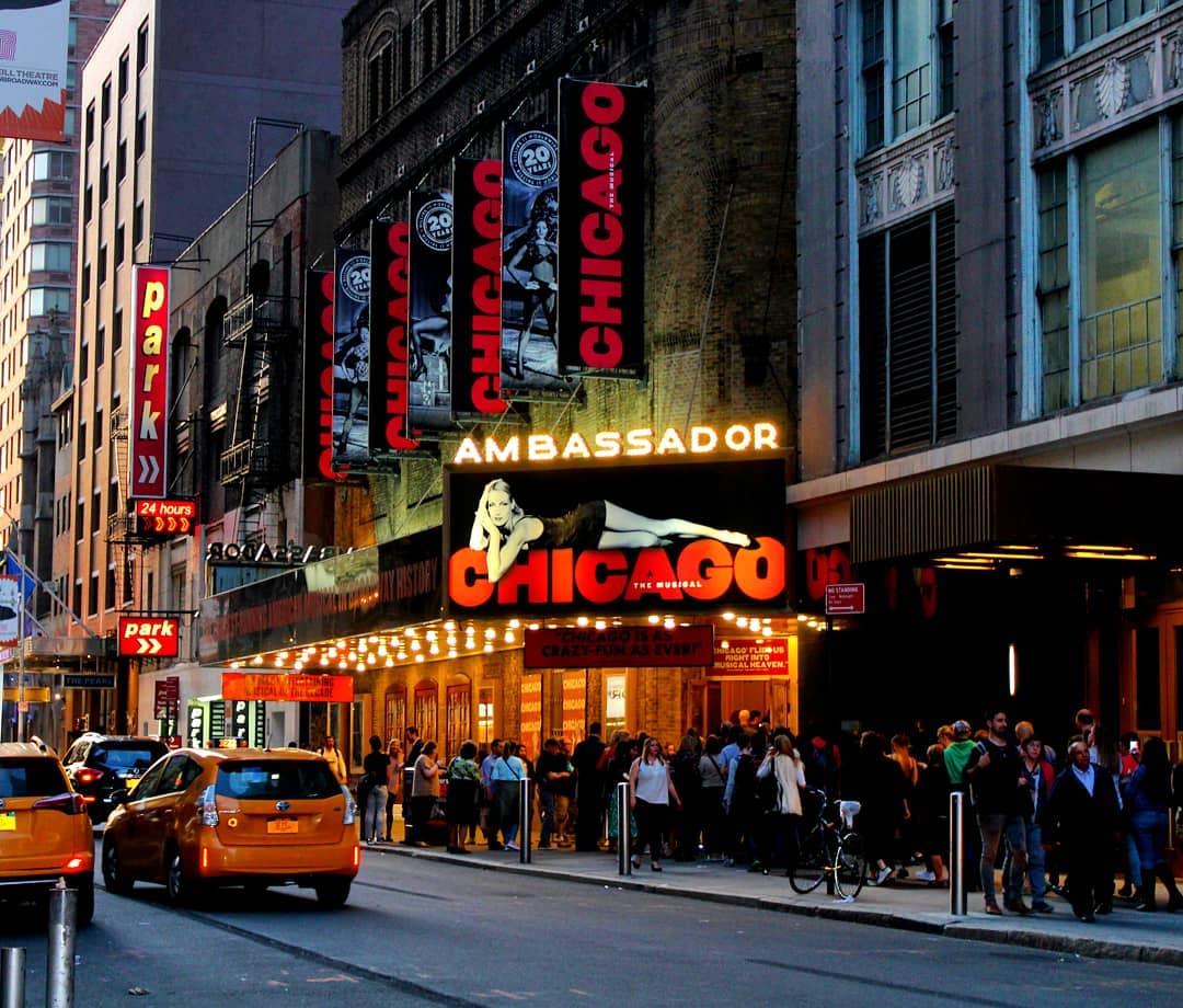 Outside of the Ambassador Theater on Broadway in NYC. Photo by Instagram user @@margarette_travelling