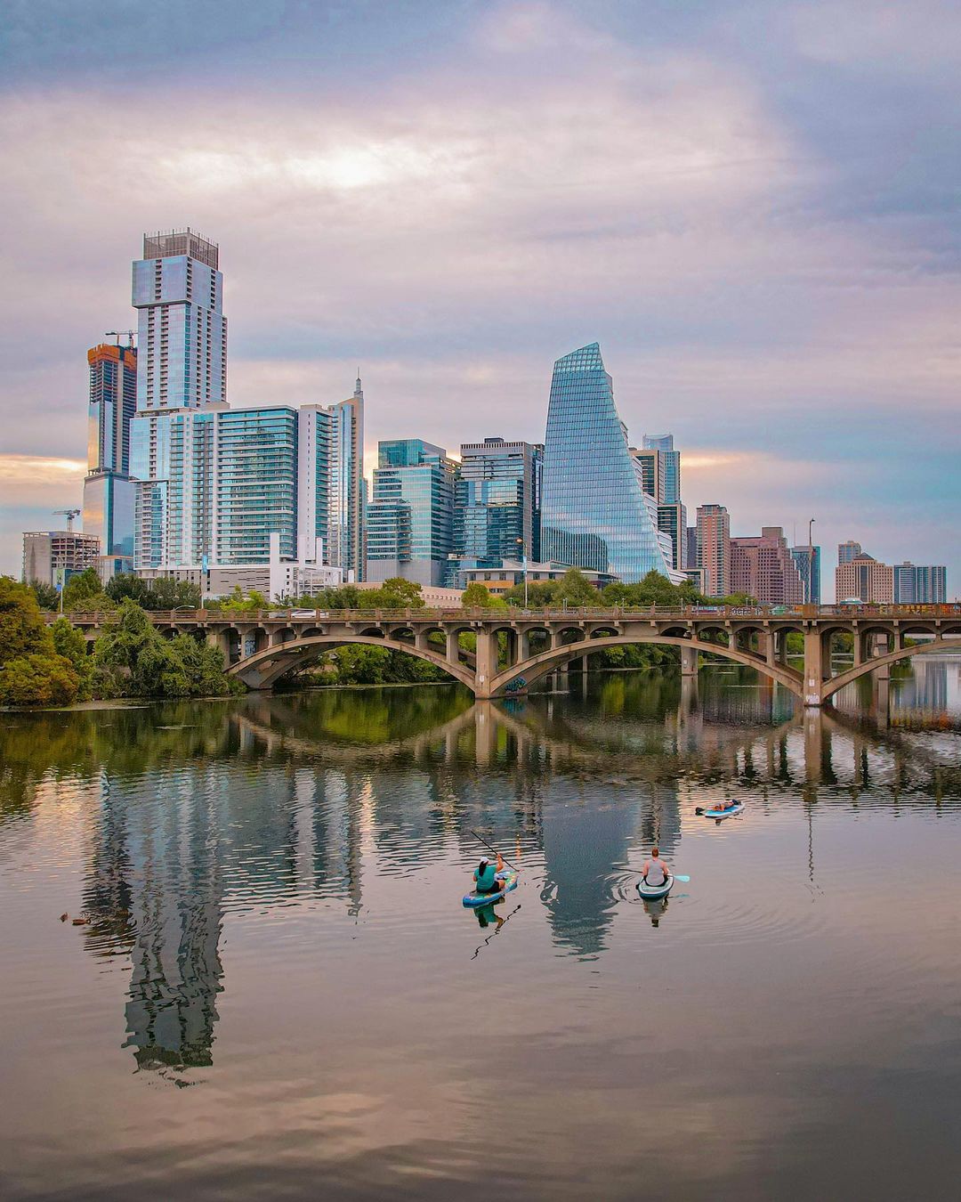 Pictured is the skyline of Austin, Texas. Photo by Instagram username @ aerialaustin_