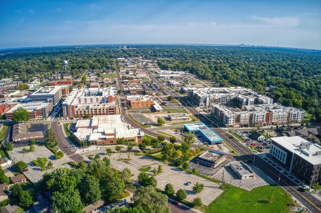 Drone image of Downtown Overland Park in Kansas